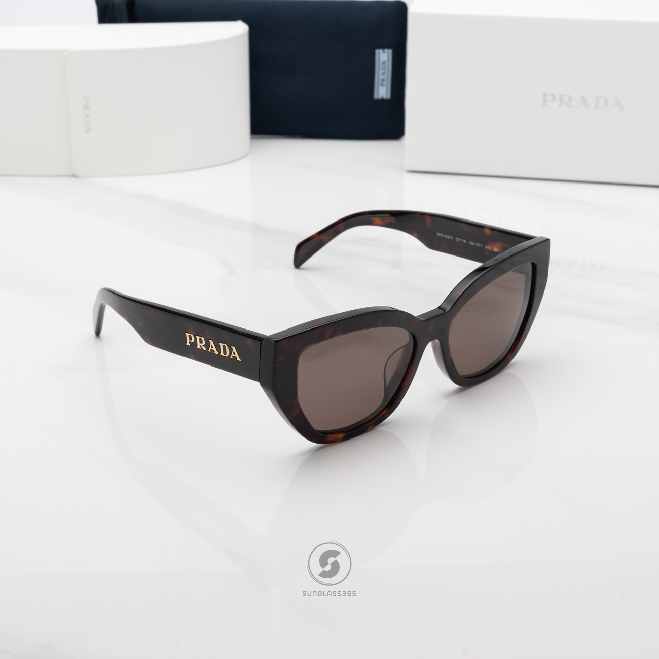 PRADA PRA09SF 16N5Y1 Briar Tortoise