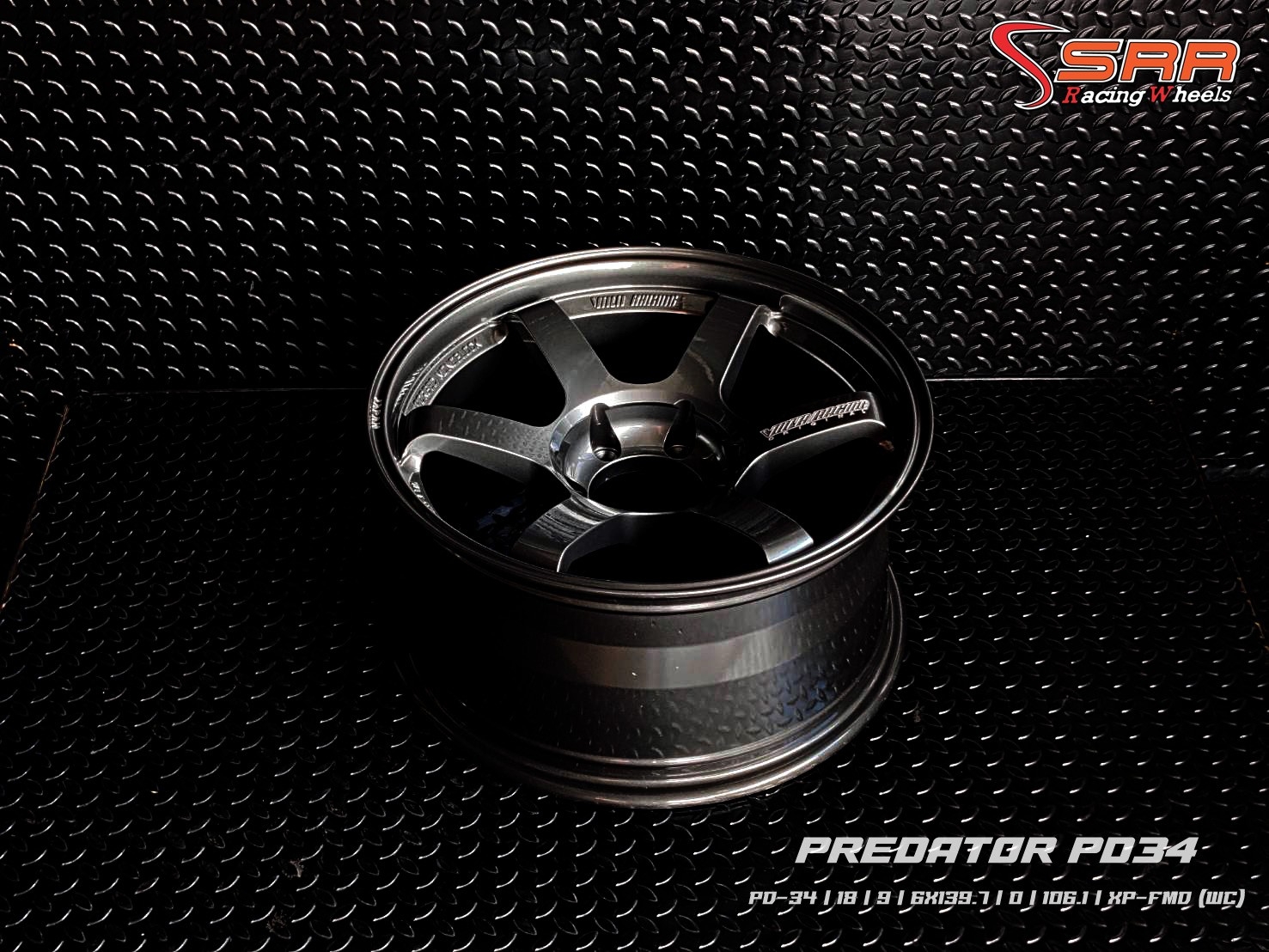 PREDATOR : TE37SUV 18X9 6X139.7 ET 0 XP-FMD (WC) สีกันเงาตัวหนังสือเงิน