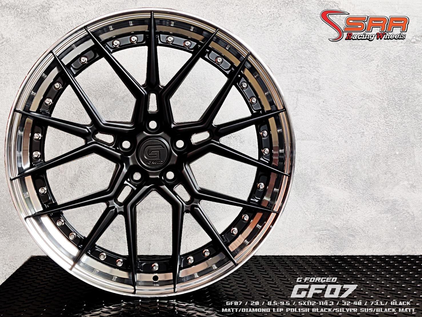 G-FORGED : GF07 20x8.5-9.5 5H112-114.3 32-40 ดำด้านขอบเลส