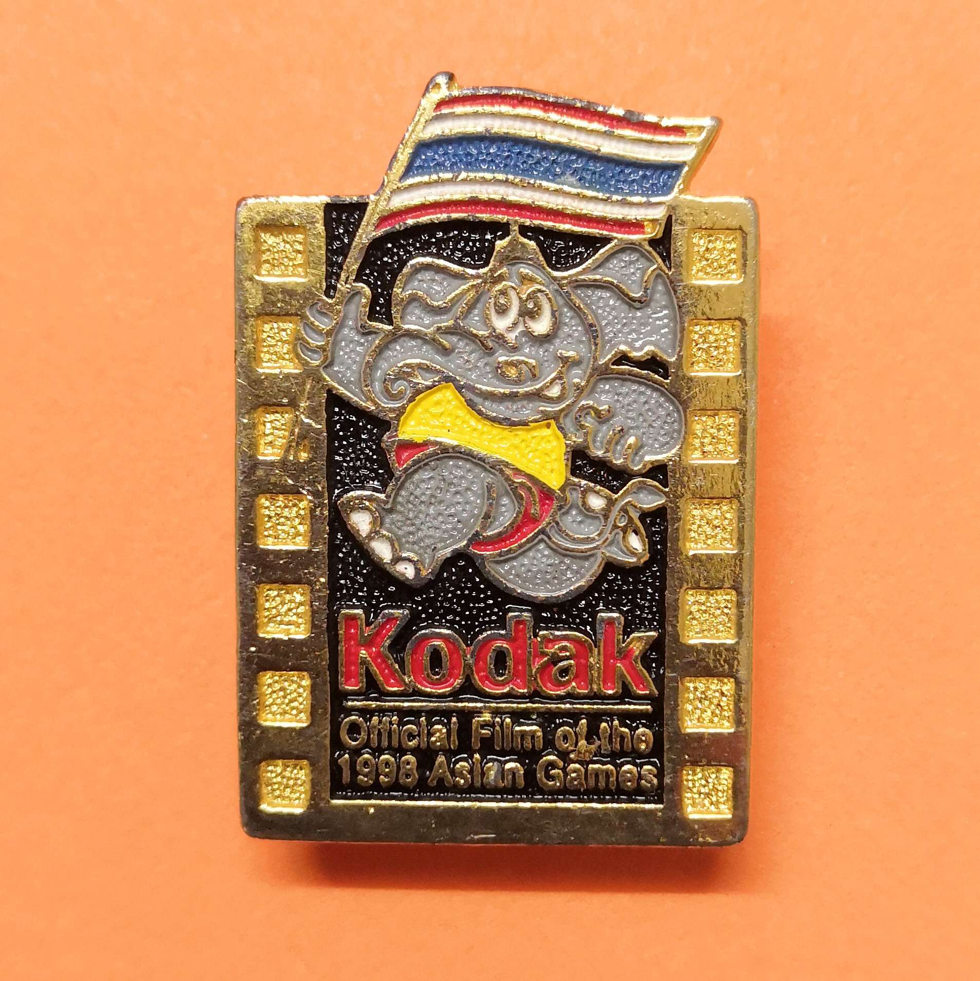 เข็ม ช้างไชโย - Kodak Official File of the 1998 Asia Games ที่ระลึกการแข่งขัน กีฬาเอเชี่ยนเกมส์ ครั้งที่ 13 กรุงเทพ พศ 2541 ขนาดสูง 3.2 เซน