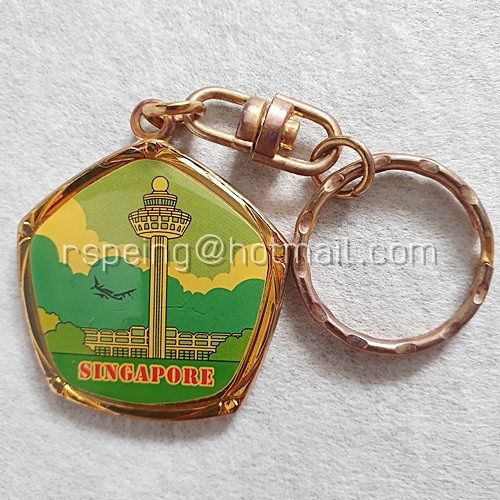 พวงกุญแจโลหะวินเทจ ที่ระลึก Singapore