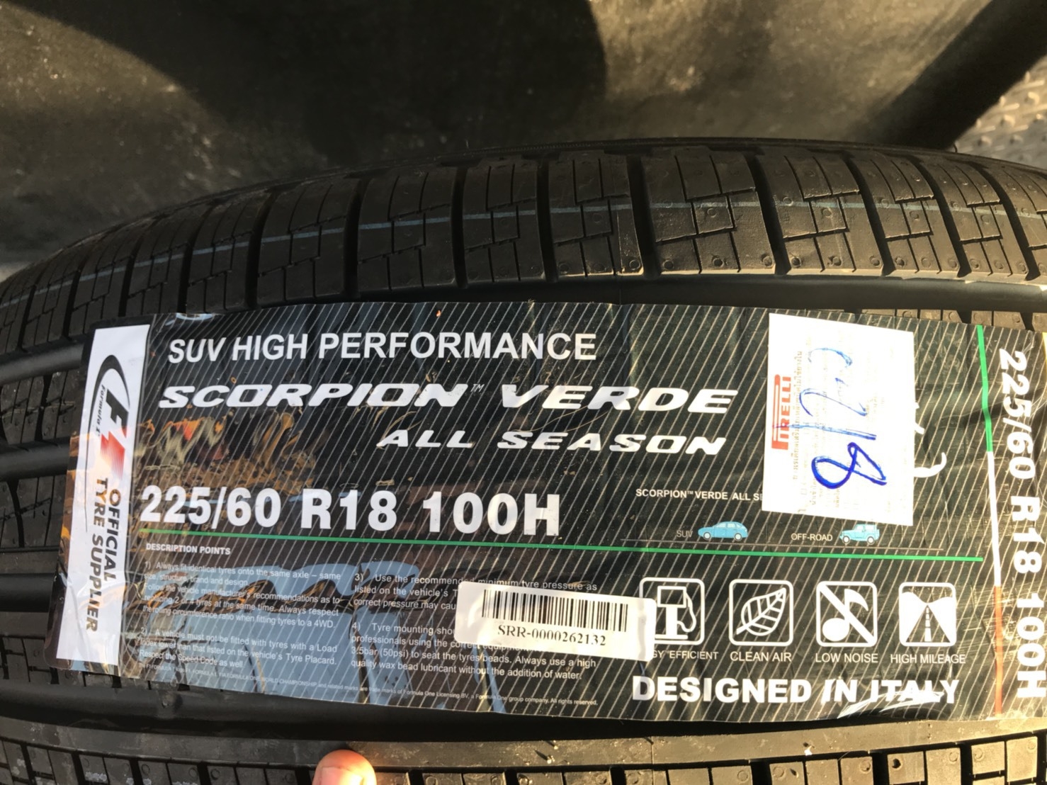 PIRELLI SCORPION VERDE ALL SEASON+ 225-60-18 เส้น 5400 บาท ปี18 ปกติ 8500 ลดแล้วลดอีก