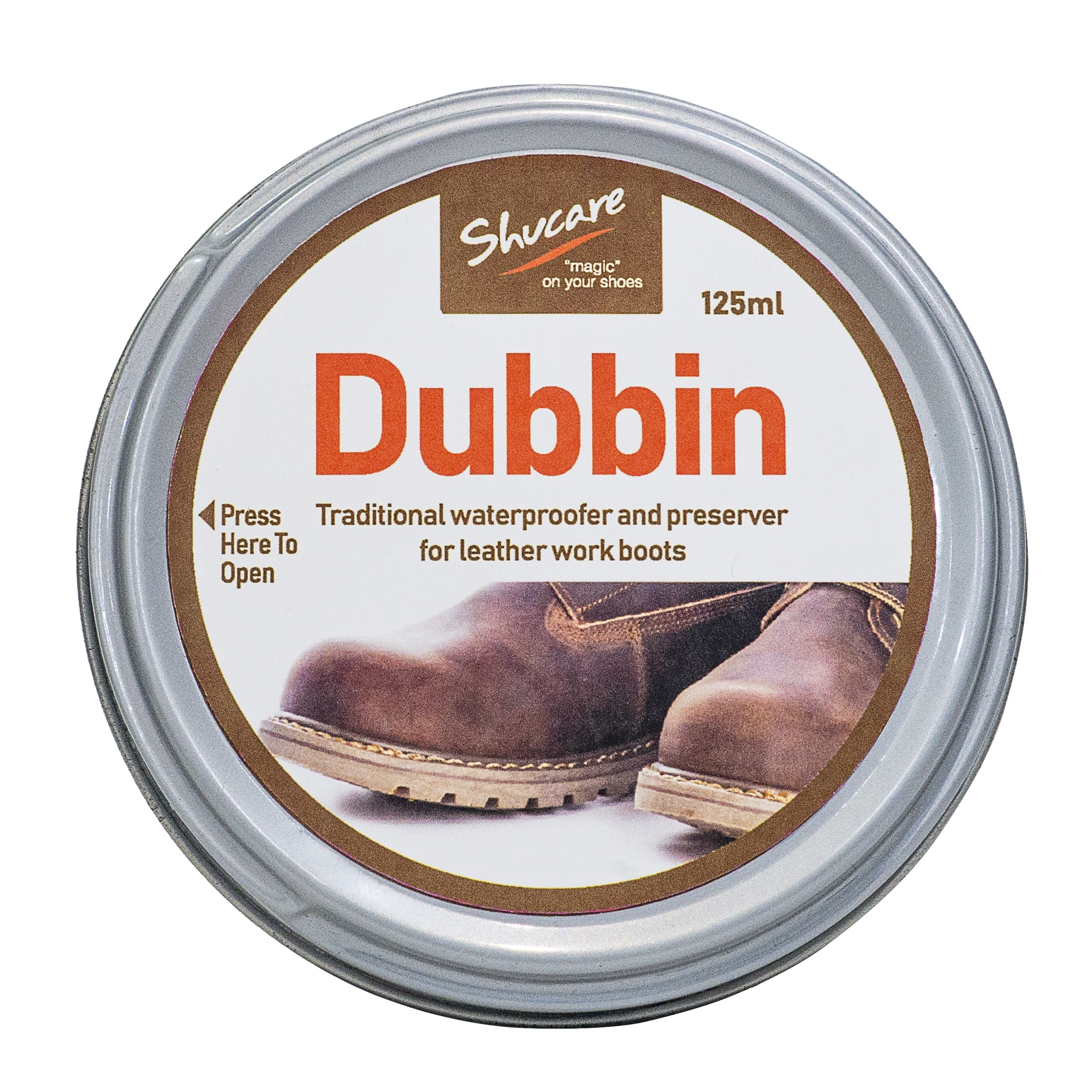 Shucare Dubbin 125 ml. ไขปลาวาฬสีน้ำตาล ครีมรักษากลุ่มหนังฟอกฝาดให้นุ่ม และเพิ่มสีเข้มธรรมชาติให้กับเครื่องหนัง ให้ความเงางามและช่วยป้องกันน้ำกระเด็นใส่