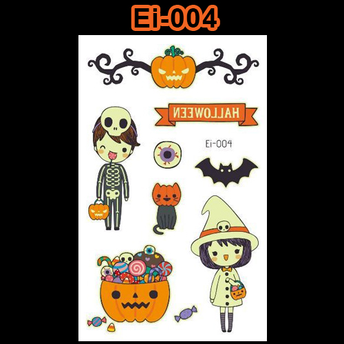 Tattoo Halloween สติ๊กเกอร์แทททูแต่งหน้าฮาโลวีน #D