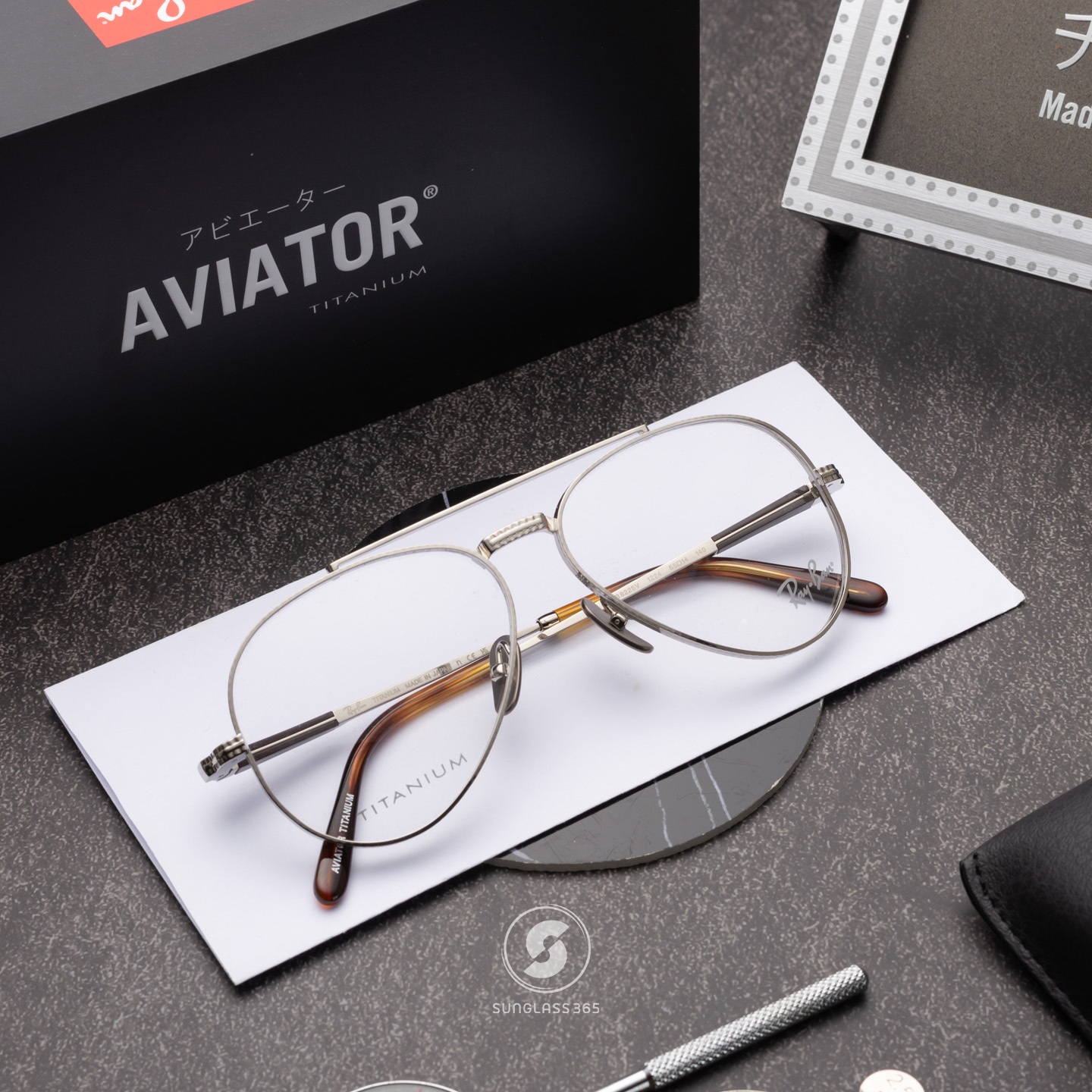 Ray-Ban RX8225V Aviator Titanium 1224 Silver