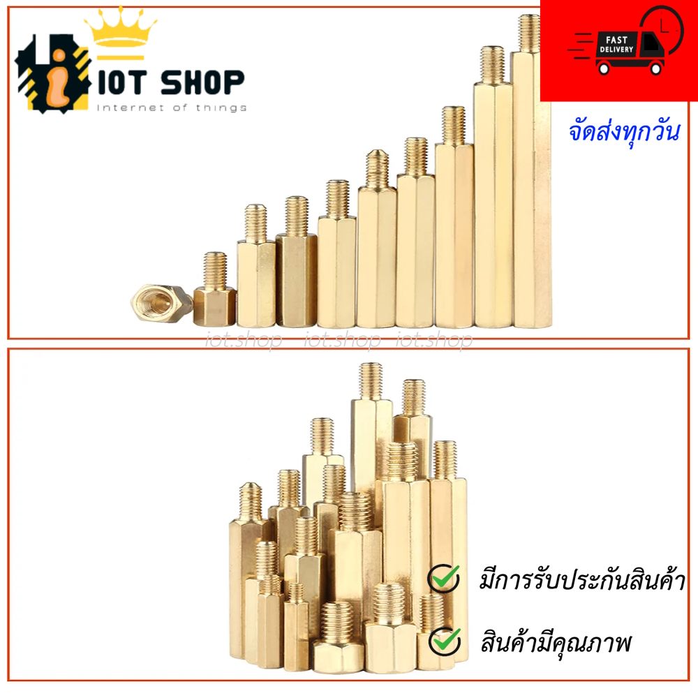 น็อตทองเหลือง M3 ชุดละ 10 ชิ้น