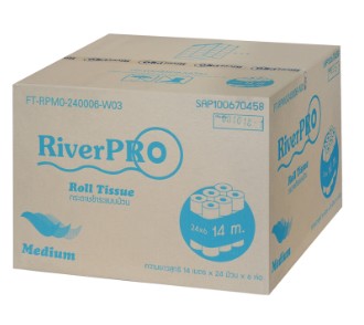 กระดาษชำระม้วนเล็ก RiverPro Medium 144 ม้วน (14m.)