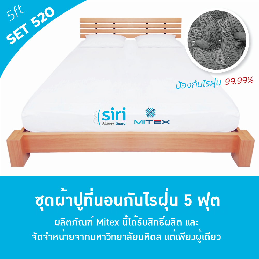 ผ้าปูที่นอนกันไรฝุ่น 5 ฟุต(520) Small Set