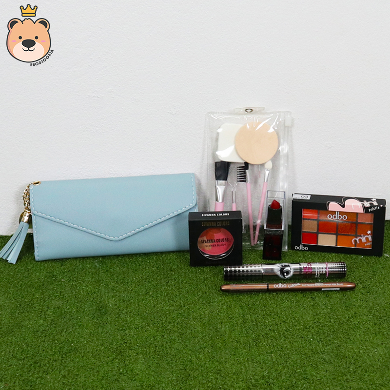 ของขวัญให้แฟน ของขวัญผู้หญิง เม็ดโฟมเต็มกล่อง กระเป๋าตัง+เซ็ตเครื่องสำอางค์ 6อย่าง ได้ของตามแบบที่ลูกค้าเลือก