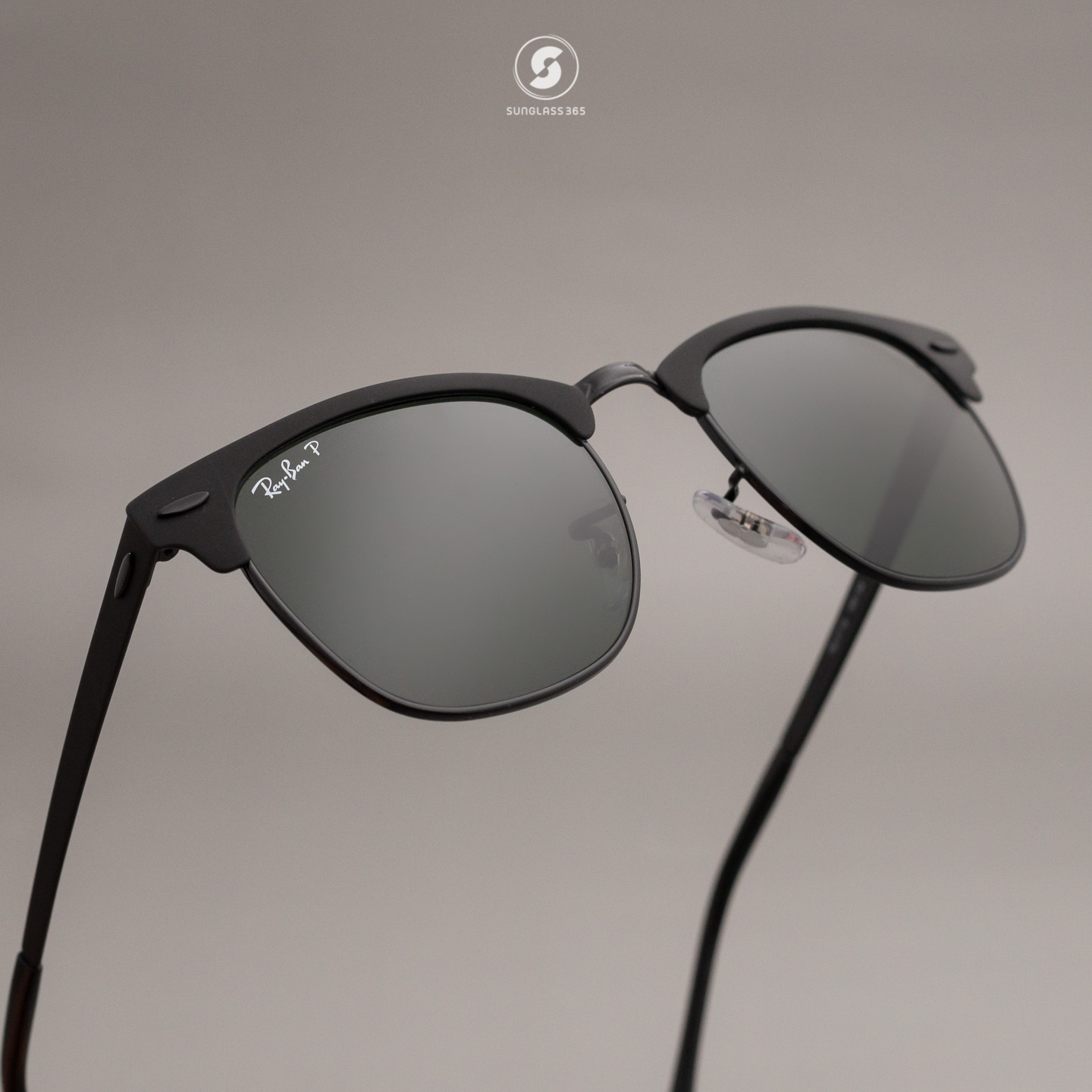 Ray-Ban RB3716 186/58 Clubmaster Metal Black Top Matte G-15 Polarized