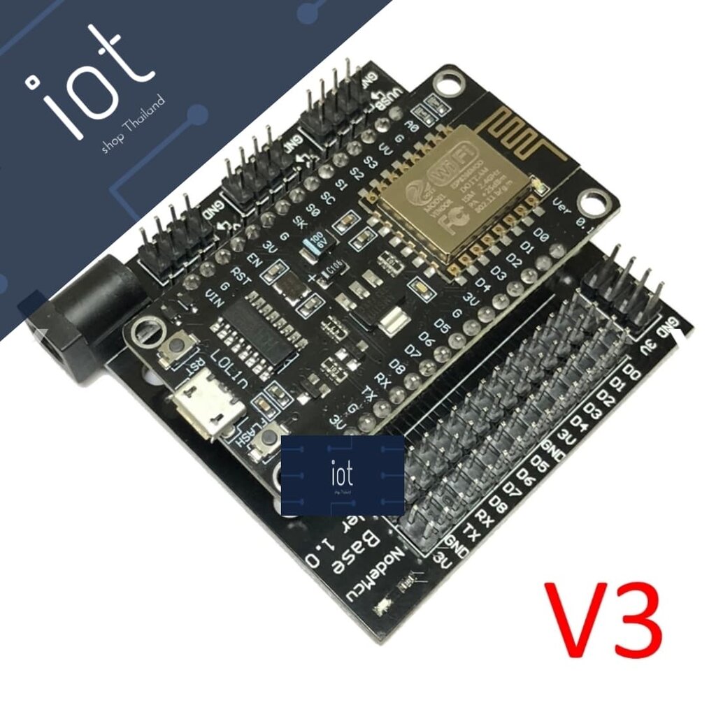 NodeMCU Base Ver 1.0 for ESP8266 NodeMCU (ใช้คู่กับ NodeMCU V3)