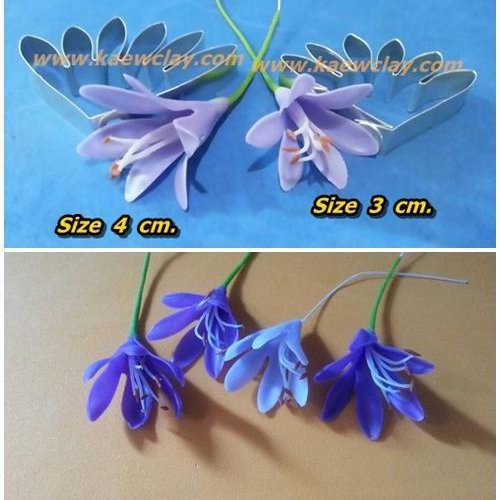 พิมพ์ตัดอลูมิเนียมดอกแอฟริกันบลูลินลี่(Aluminum mold cutter African Blue Lily + leaves )