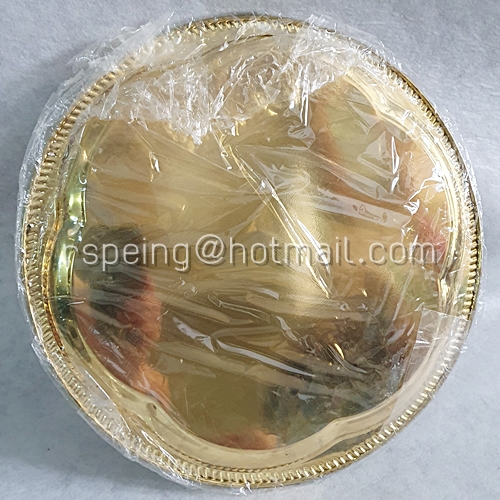 จานเสิร์ฟดีบุกชุบทองเหลือง ตอกลาย