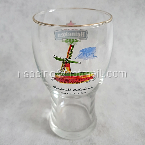 แก้วเบียร์ Heineken 0.25L Windmill-Netherlands ขอบทอง