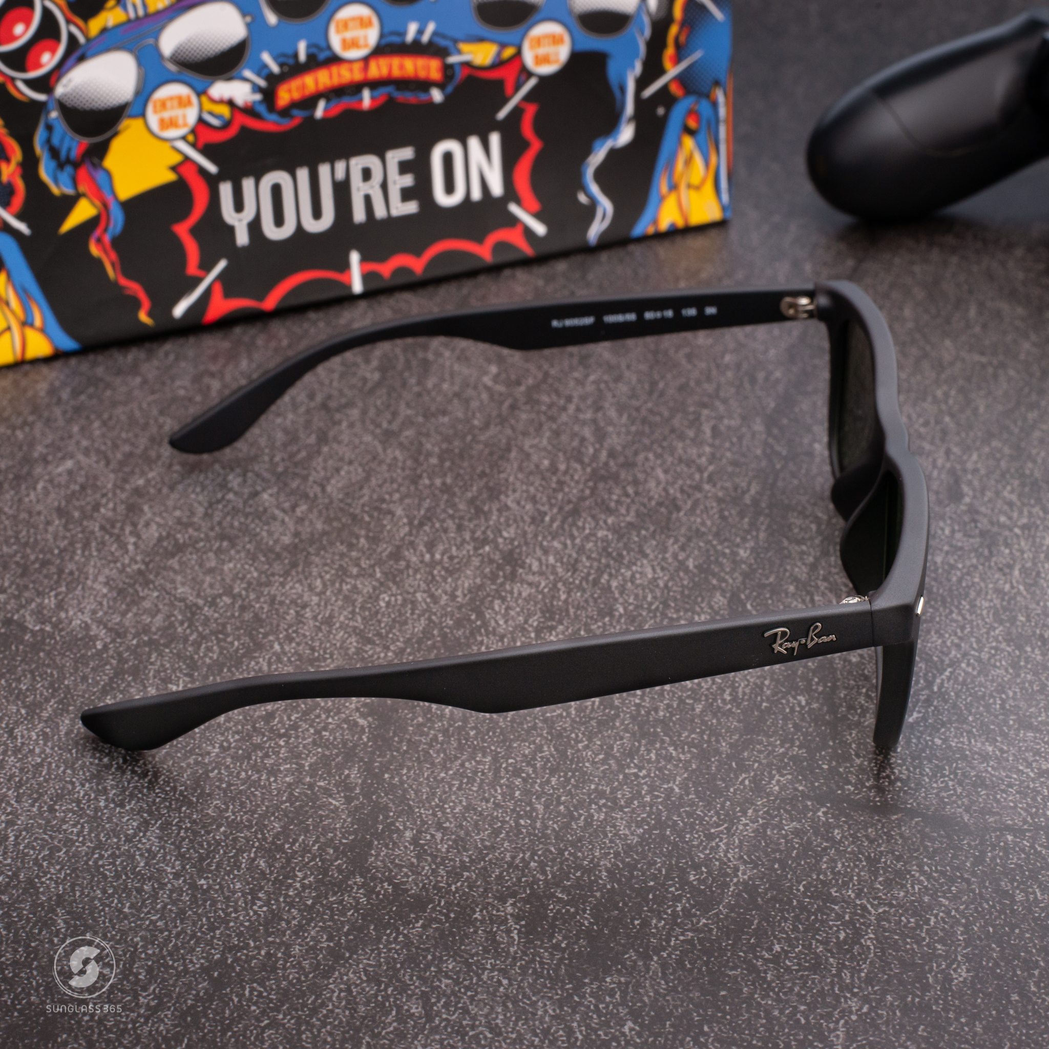 Ray Ban RJ9052SF 100S55 MATTE BLACK Blue Mirror