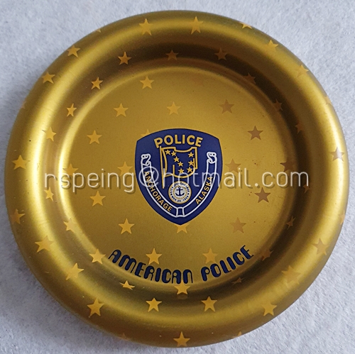 จานรองแก้วอลูมิเนียม American Police สีทองลายดาว ของ Orion Press