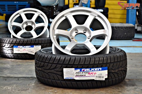 ล้อซิ่ง สายคลีน TE37SUV หยอดแดง สีซิลเวอร์