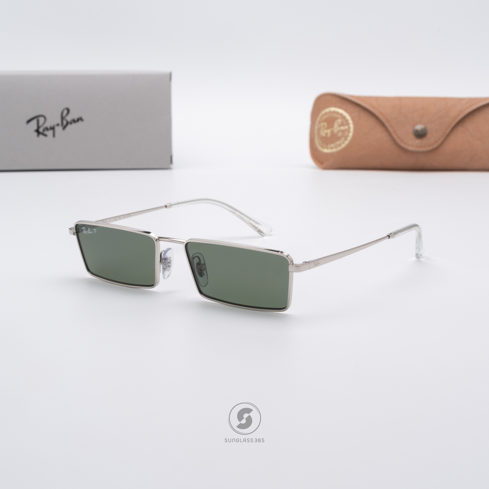 RayBan Emy RB3741 003/9A Silver Dark Green