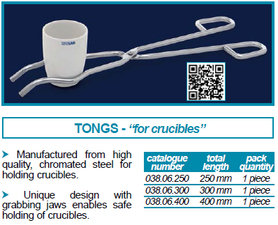 ที่จับ/ที่คีบครูซิเบิ้ล CRUSIBLE TONGS - ISOLAB
