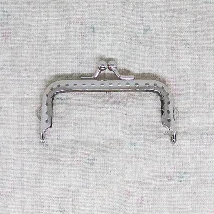 ปากกระเป๋าปิ๊กแป๊กแบบเย็บ ทรงเหลี่ยม 3นิ้ว เงิน