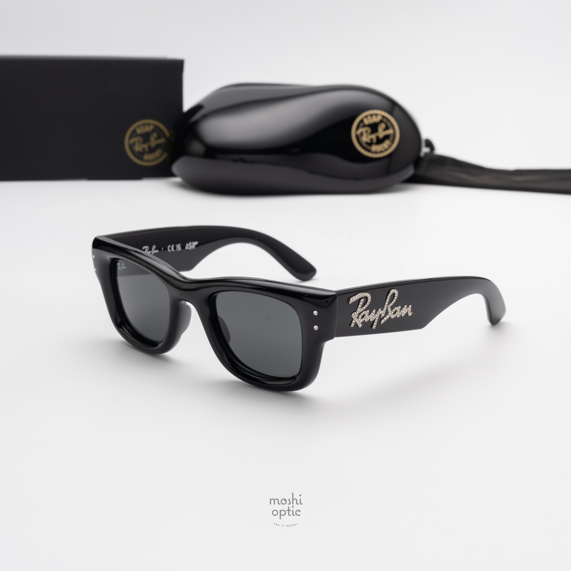 Ray Ban RB4940B Wayfarer Puffer 686487 Black & Strass