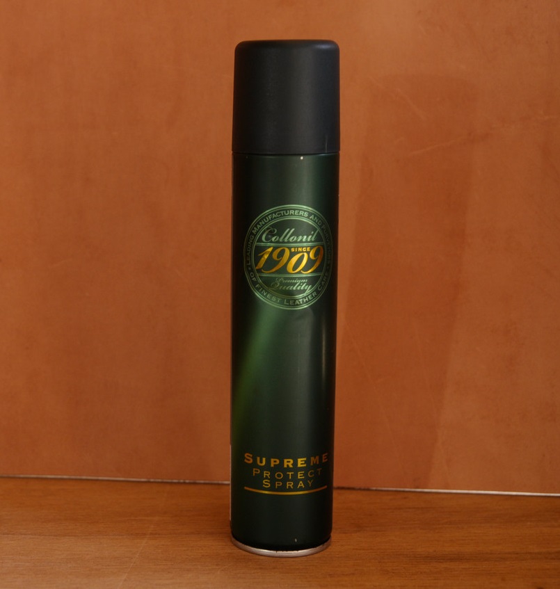 Collonil 1909 Supreme Protect Spray 200 ml. สเปรย์กันน้ำคุณภาพสูง สำหรับหนังแท้ หนังลูกวัว หนังคาเวียร์ หนังแกะ หนังแพะ หนังม้า หนังนกกระจอกเทศ แถมฟรี ผ้าสำลีเช็ดกระเป๋า 1 ผืน