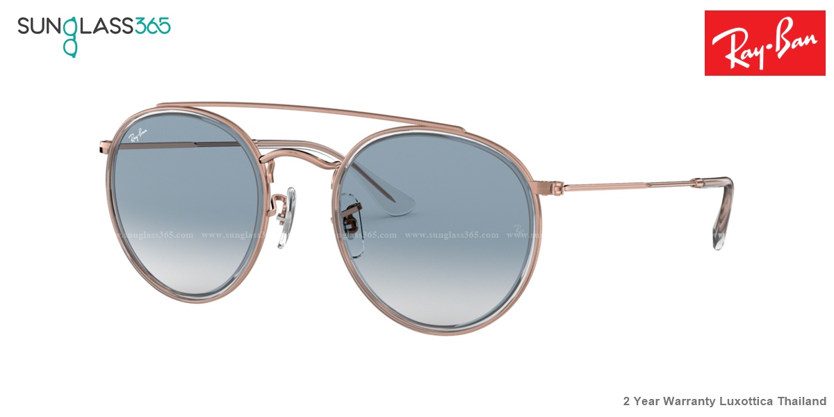 Ray-Ban RB3647N 90683F Round Double Bridge Blue Gradient