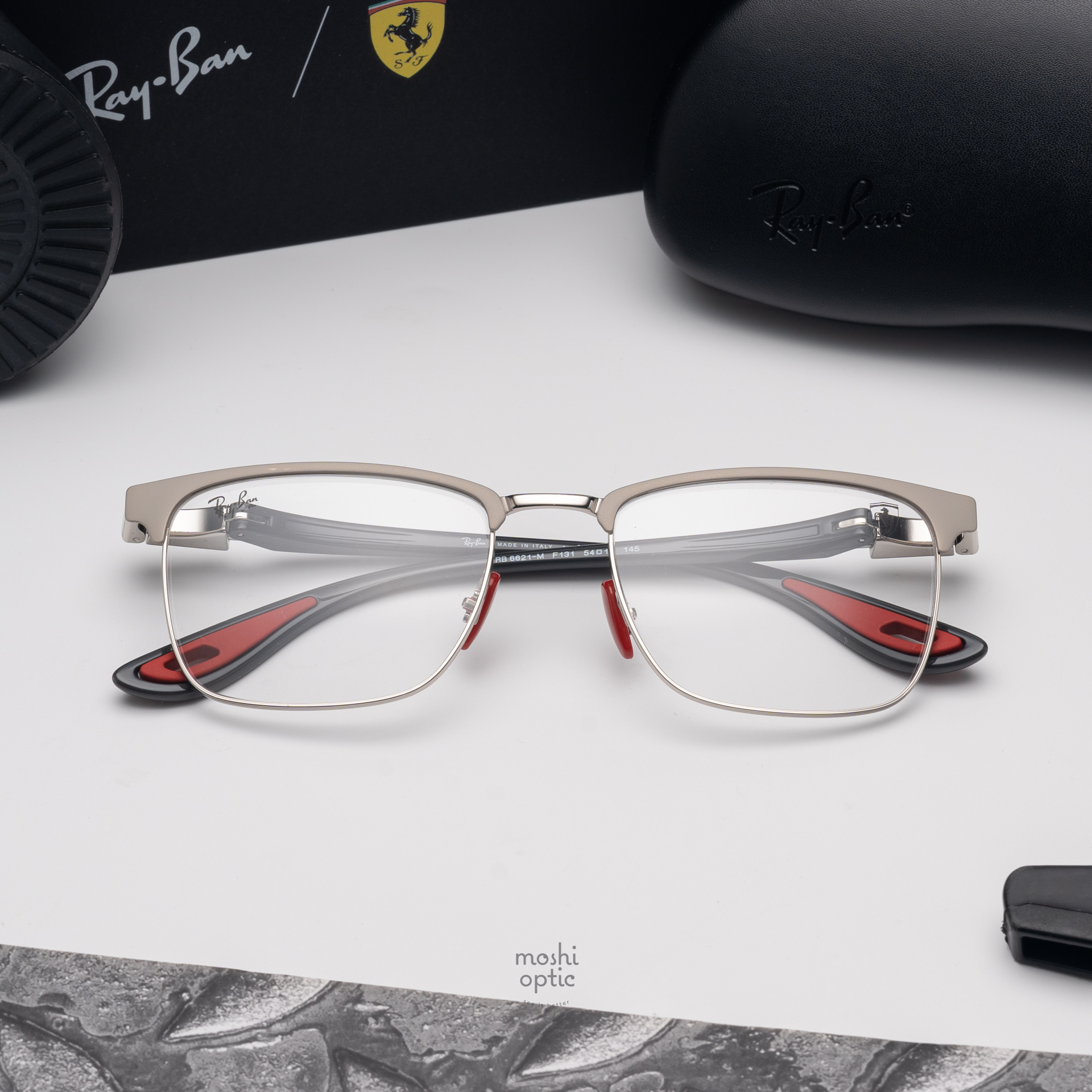 Ray-Ban Ferrari Collection RX6621M F131 Matte Silver on Silver