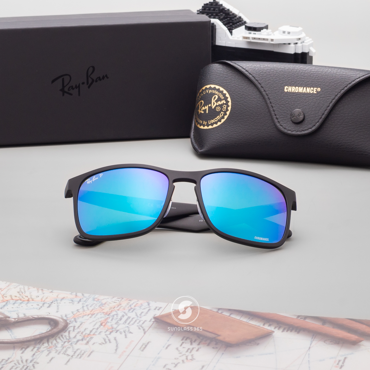 Ray-Ban RB4264 601SA1 MATTE BLACK Blue Flash Chomance Polarized