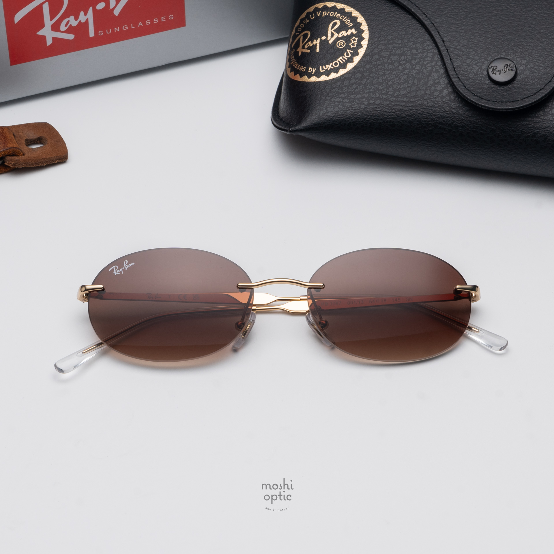 Ray-Ban RB3767 001/13 Arista Gold Gradient Brown