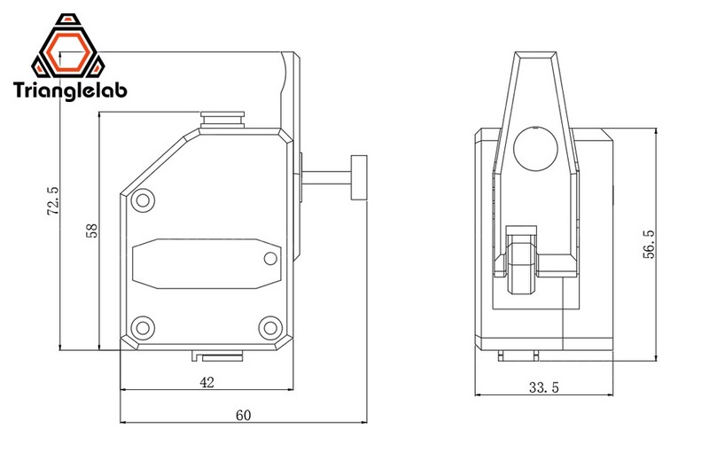 Trianglelab Bowden Extruder BMG extruder Cloned Btech Dual Drive Extruder for 3d printer