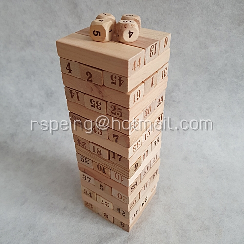 เกมจังก้า ตัวต่อไม้ ตึกไม้ถล่ม 48 ชิ้น 48 Pieces Jenga Blocks Timber Tower Tumbling Game