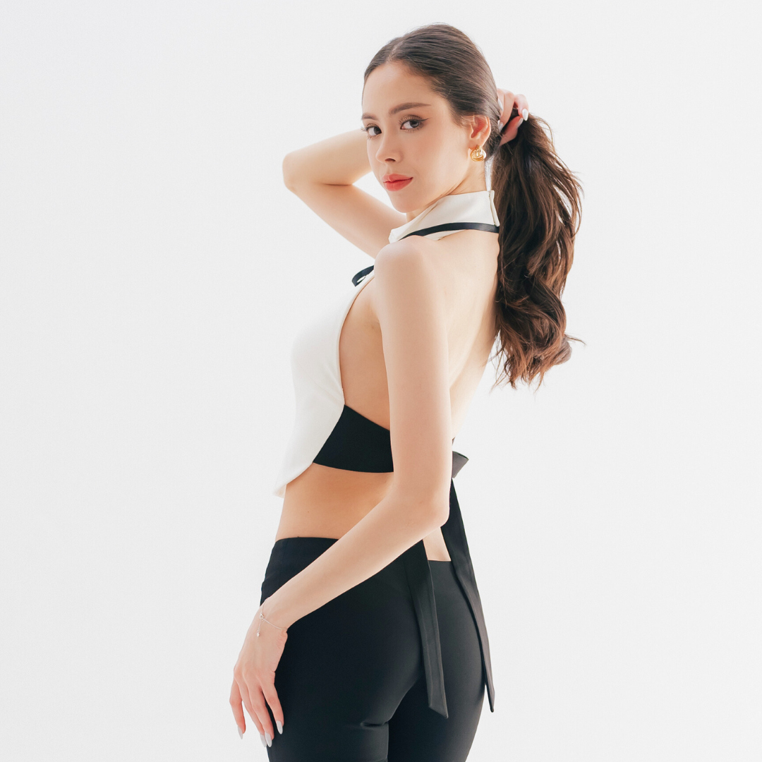 Lism S-064 Black Bow Muse Top เสื้อผูกโบว์หลัง