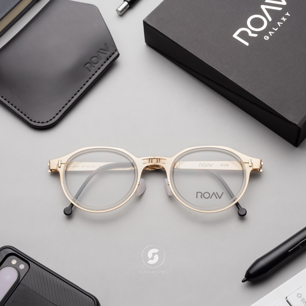 แว่นสายตา ROAV ACE 6004 Brush Gold/Crystal+Demi