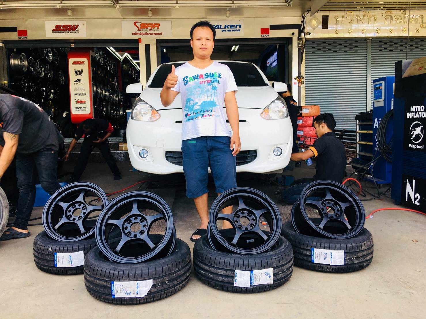 ล้อใหม่GRAMLIGHT ขอบ15ยางFALKEN ชุด 9980 ปกติ 18000