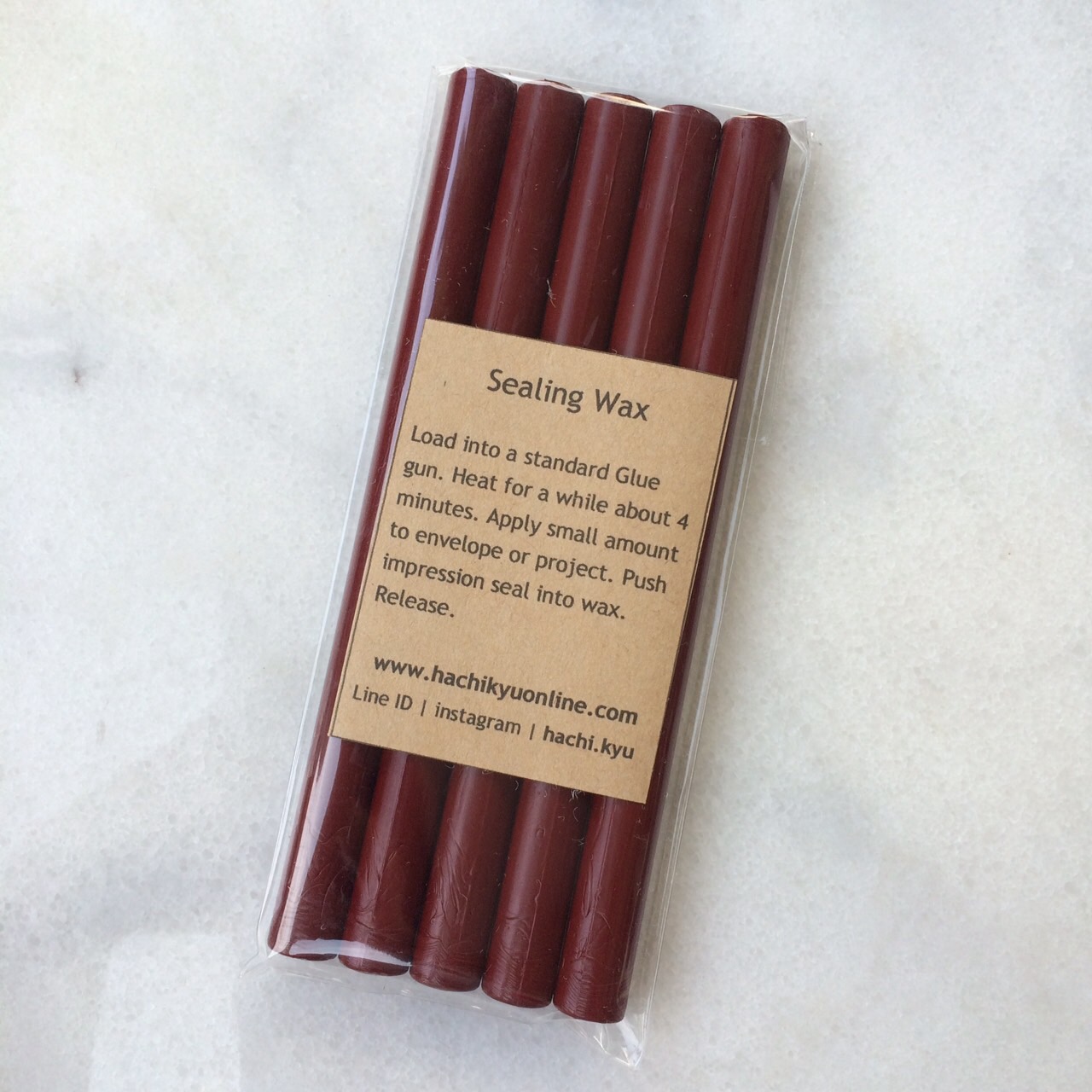 Traditional red gun wax seal (5 sticks) สวยอมตะ