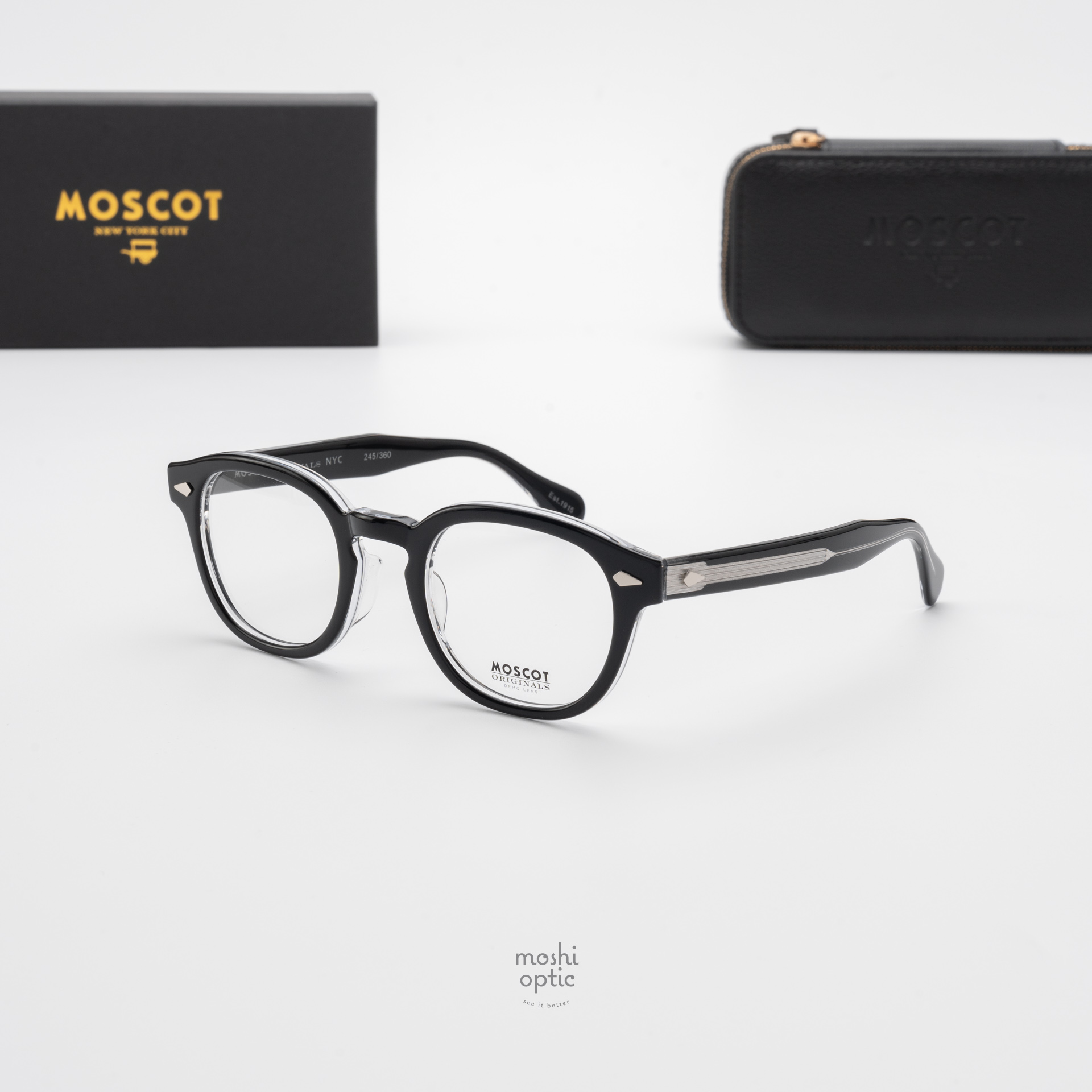 แว่นสายตา Moscot Lemtosh LTD WDA Onyx Black Crystal