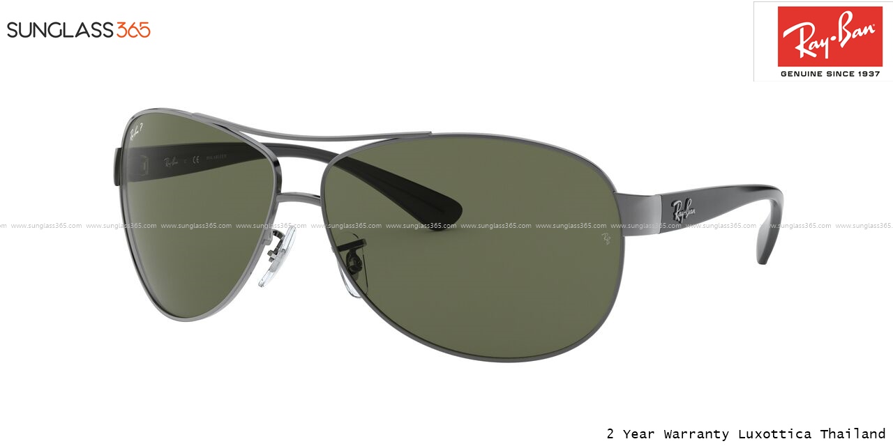 Ray Ban RB3386 004/9A gunmetal/Green polarized lens Aviator