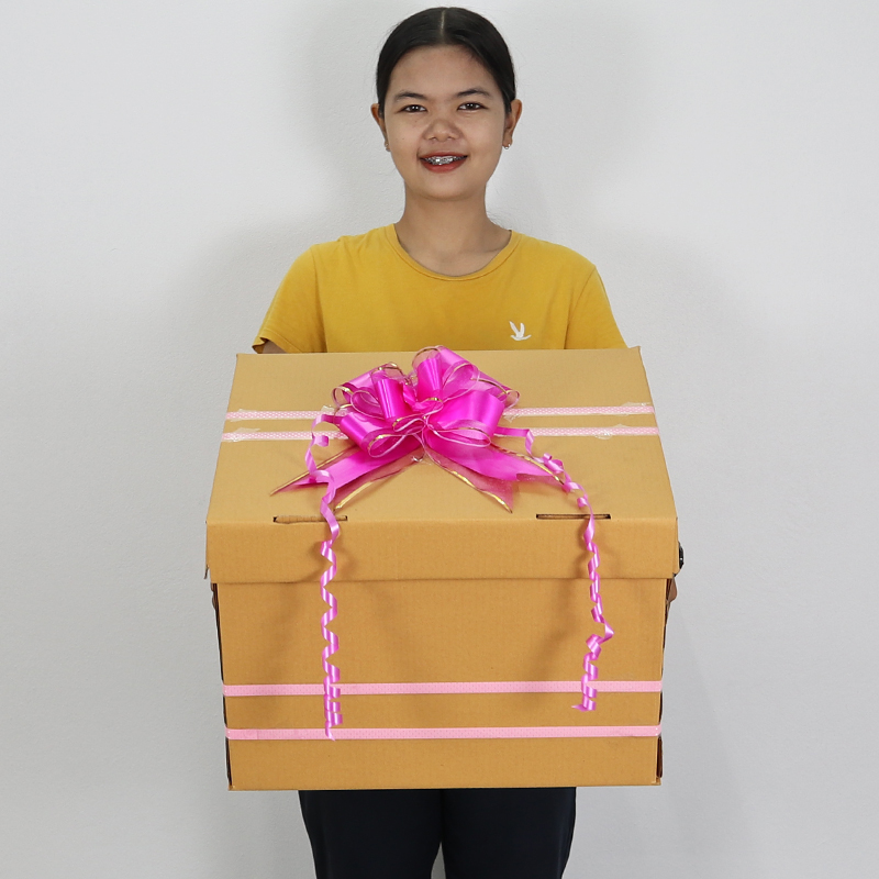 กล่อง ของขวัญ เซอร์ไพร์แฟน พร้อม เม็ดโฟม + ช่อดอกไม้ มีกล่องให้เลือก 7 แบบ