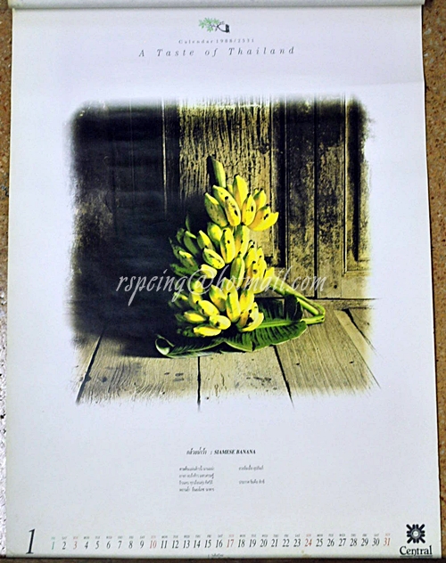 ปฏิทินแขวน A Taste of Thailand 2531 (1988) ของ Central