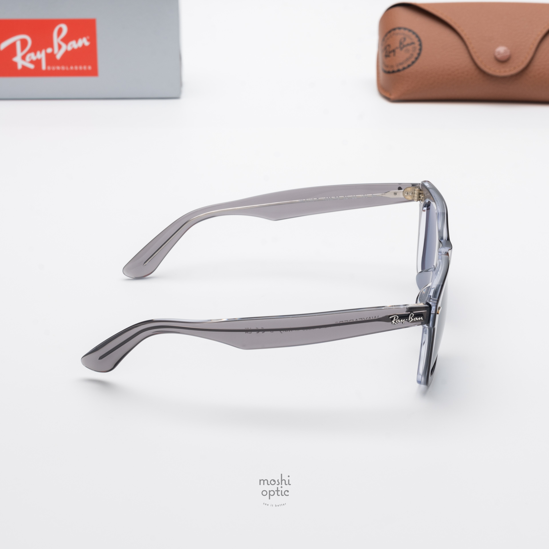 Ray-Ban RB2140F 1355R5 Wayfarer Blue Transparent Grey