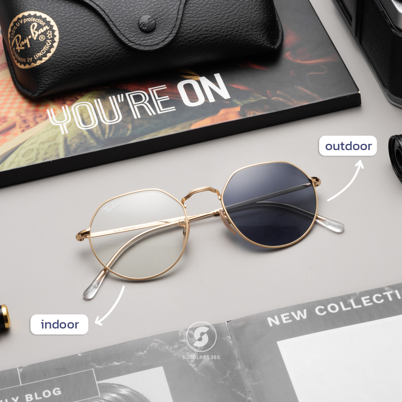 RayBan Jack RB3565 001/GG Clear Photochromic