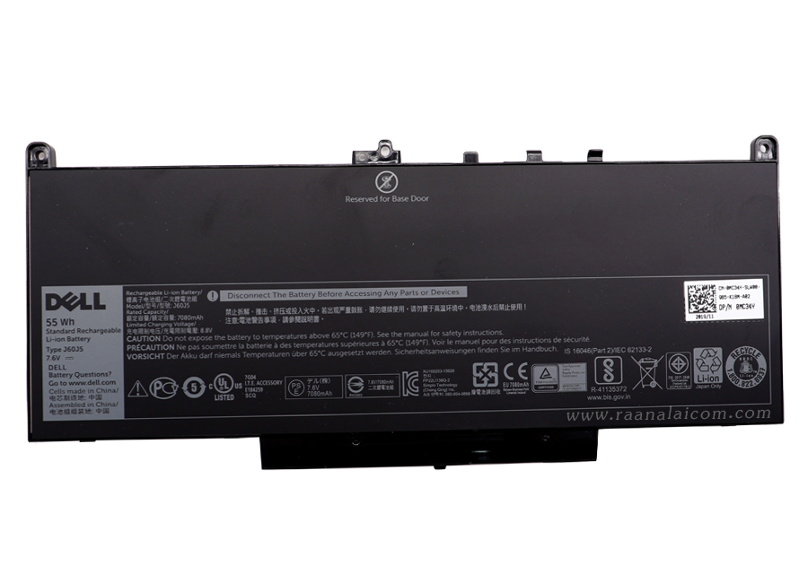 Battery Dell Latitude E7470 Original J60J5 ลด ราคา พิเศษ แบตเตอรี่ โน๊ตบุ๊ค Dell Latitude E7470 55Whr ตรงรุ่น