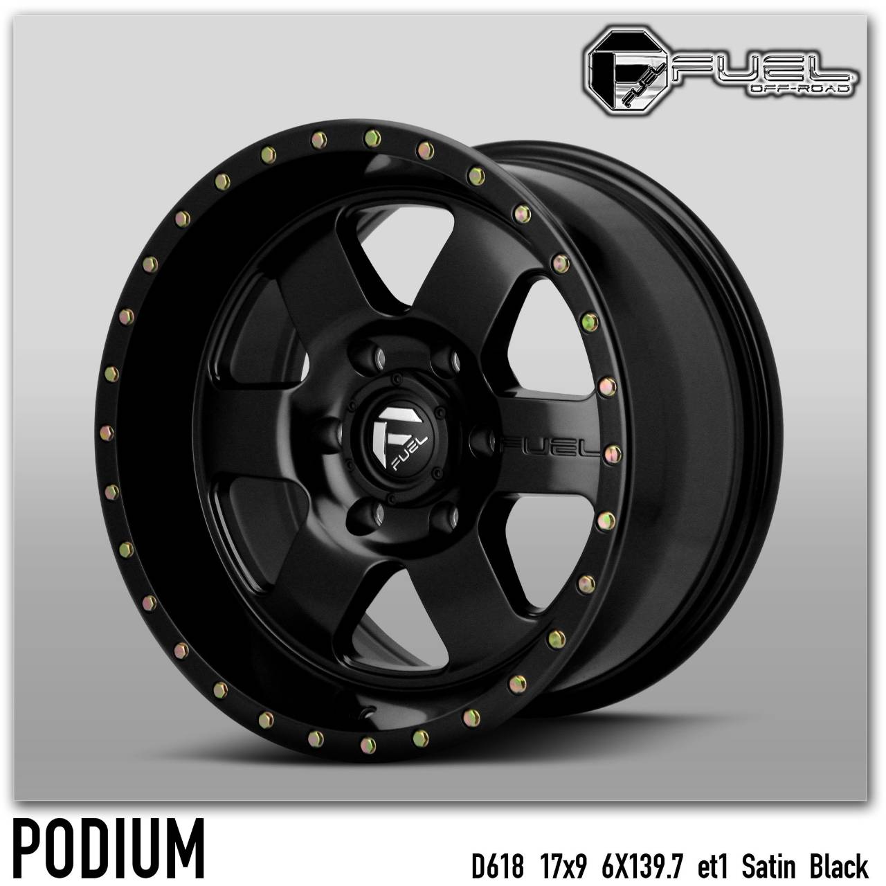 ล้อแท้ #FUEL #PODIUM สีดำ ขอบ17 ราคาถูก