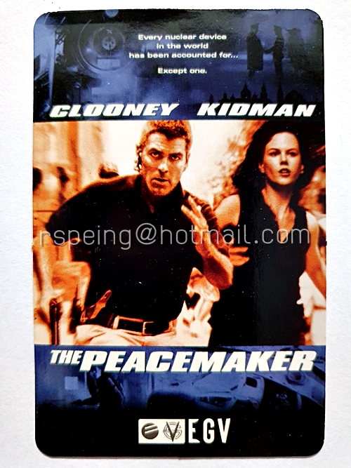 บัตรแนะนำการชมภาพยนตร์ให้คุ้มค่าเงินบาทของ EGV ภาพจากภาพยนตร์เรื่อง The Peacemaker