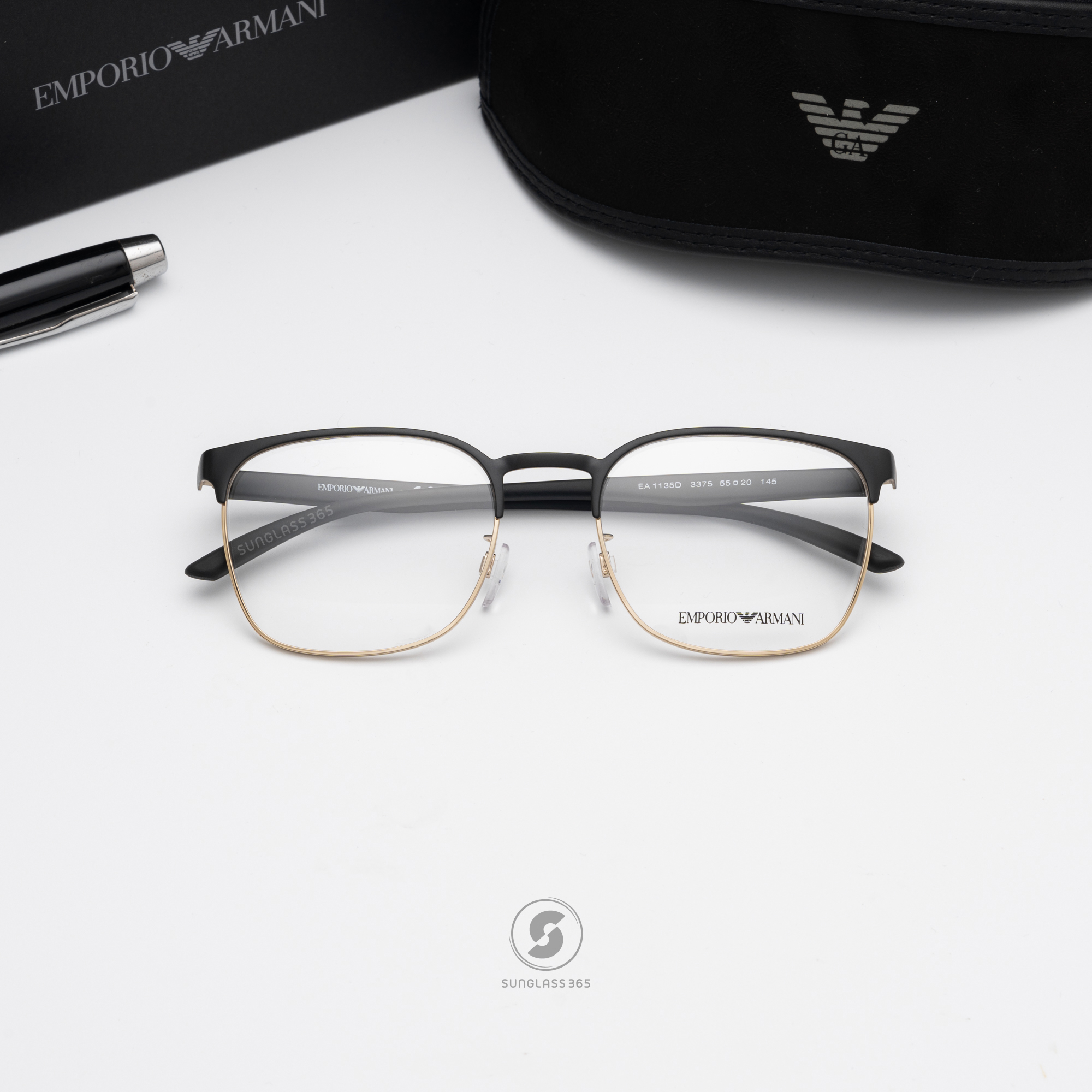 กรอบแว่น Emporio Armani EA1135D 3375 Matte Black / Pale Gold