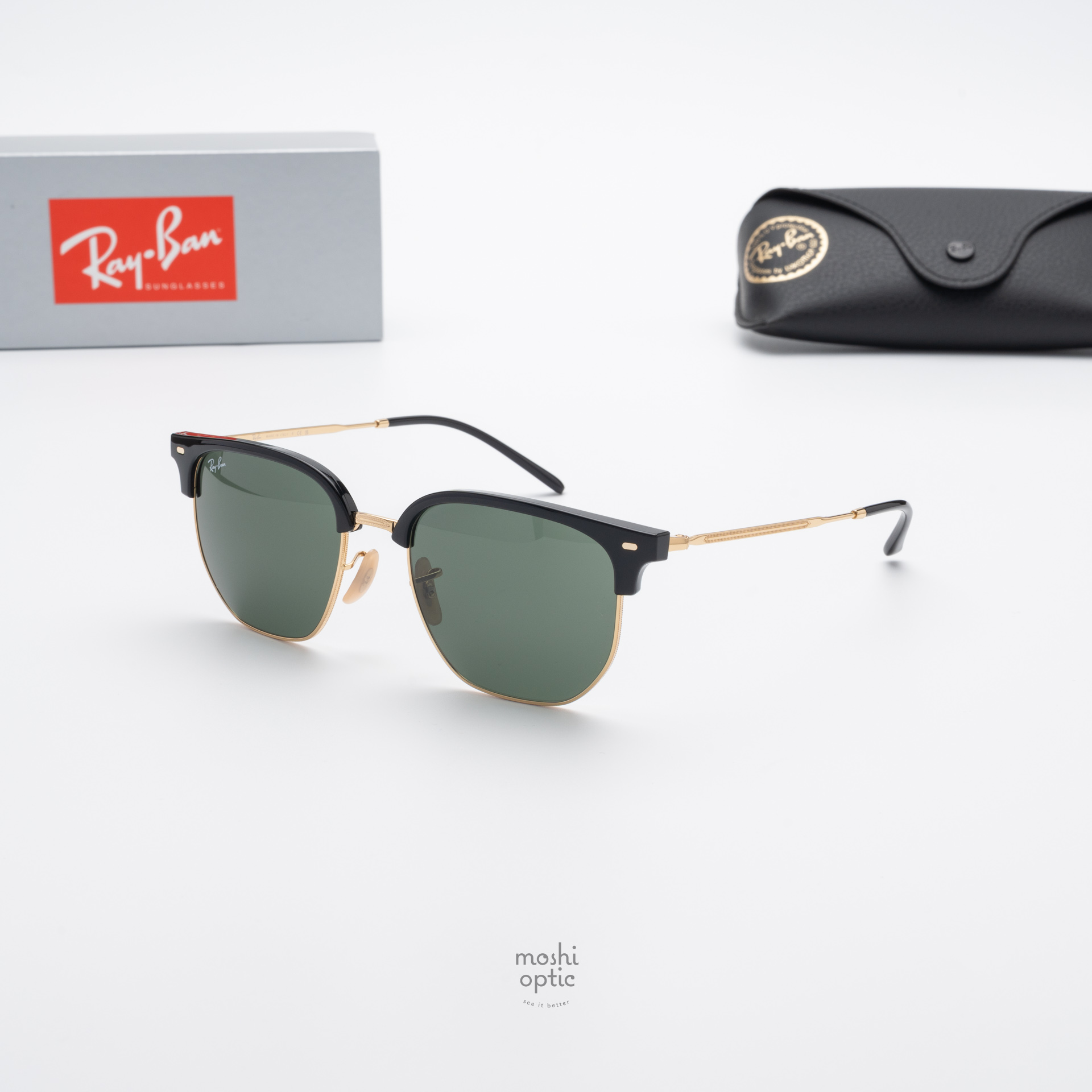 Ray-Ban New Clubmaster RB4416F 601/31 Black on Green