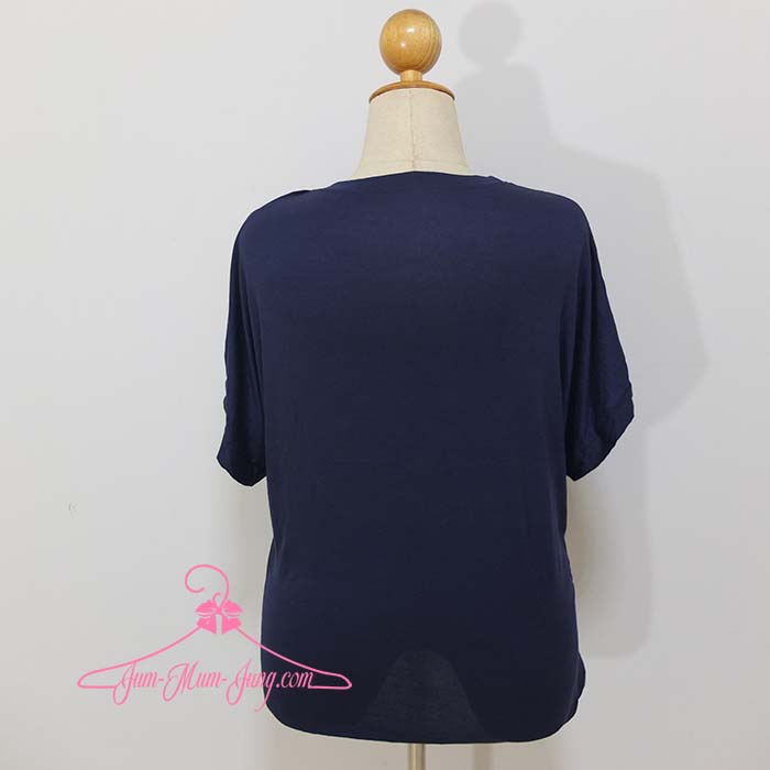 *อกฟรีไซส์46-48นิ้ว*เสื้อคนอ้วนผ้ายืดเนื้อเด้งสีกรมท่าแต่งตาไก่ที่ไหล่ สวยเก๋น่ารักมากๆค่ะ