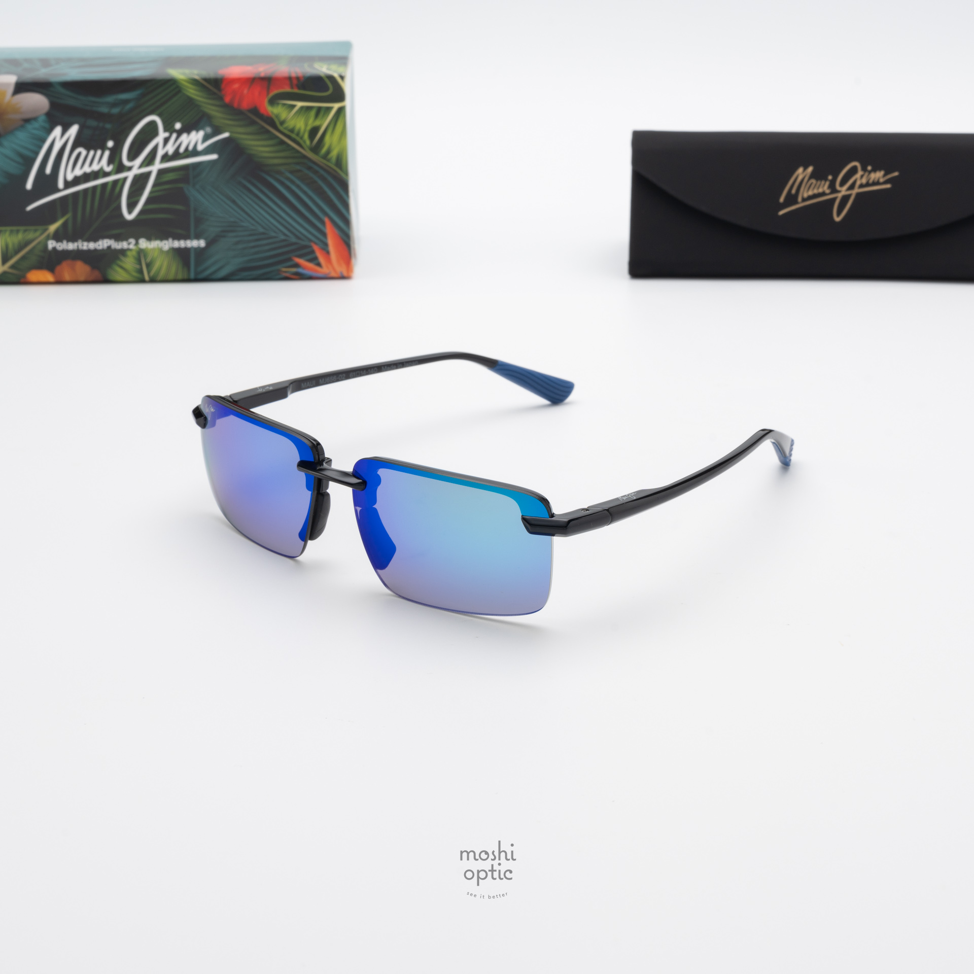 แว่นกันแดด Maui Jim LAULIMA MJ B656 02 Blue Hawaii
