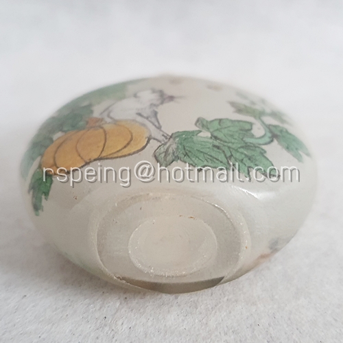 ขวดยานัตถุ์เก่า เพ้นท์ลายแมวและหนู